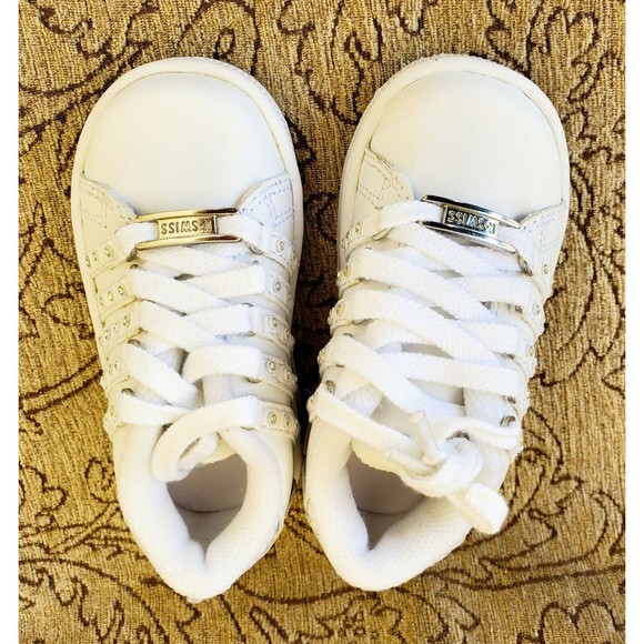 NIB K-Swiss Infant Baby Lozan SPS Jewel Accents White Shoes Size 4 - Picture 5 of 11